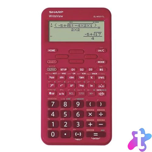 Számológép, tudományos, 420 funkció, SHARP "EL-W531TL", meggypiros