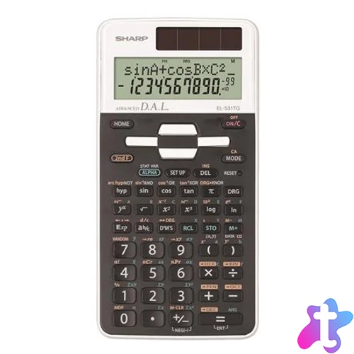 Számológép, tudományos, 273 funkció, SHARP "EL-531", fehér, dobozos