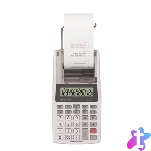 Számológép, szalagos, 12 számjegy, 2 színű nyomtató, SHARP "EL-1611V"