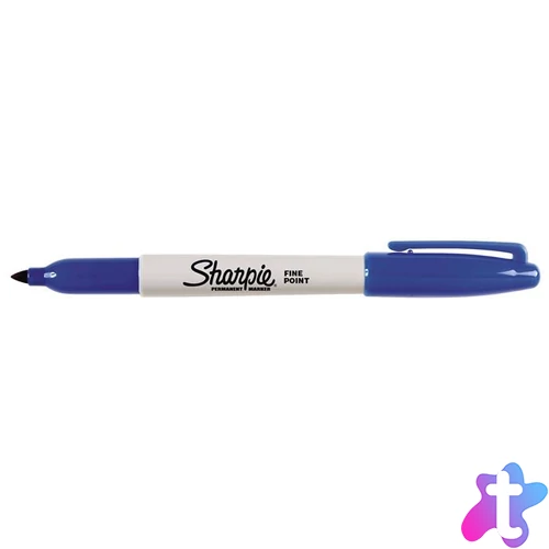 Alkoholos marker, 1 mm, kúpos, SHARPIE "Fine Point", kék