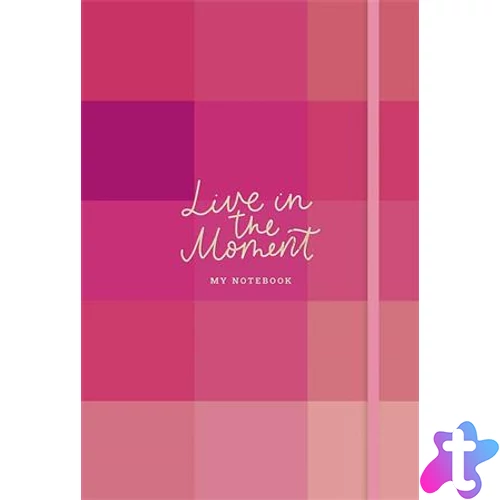 Jegyzetfüzet, A5, vonalas, sima, pontrácsos, 96 lap, keményfedeles, SHKOLYARYK "Live in the moment", vegyes minta