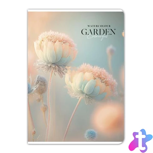 Füzet, tűzött, A4, kockás, 80 lap, SHKOLYARYK "Garden", vegyes