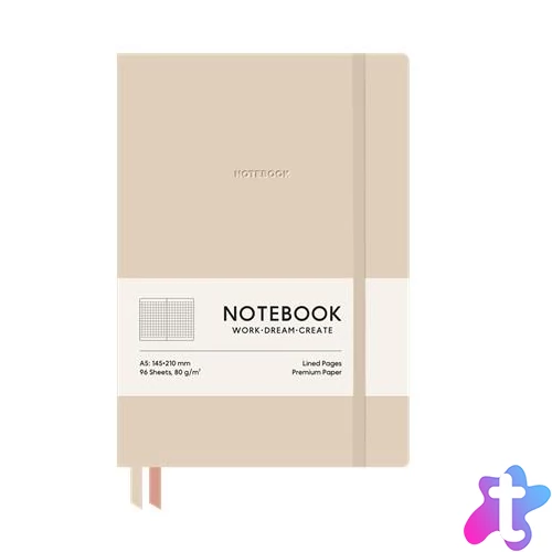 Jegyzetfüzet, A5, kockás, 96 lap, puhafedeles, SHKOLYARYK "Genius", Latte