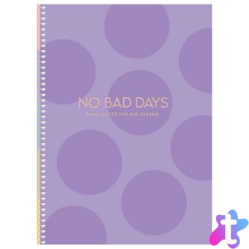 Spirálfüzet, B5, kockás, 80 lap, keményfedeles, SHKOLYARYK "No bad days", vegyes