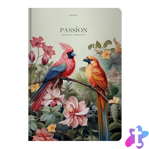 Jegyzetfüzet, A4, kockás, 80 lap, keményfedeles, SHKOLYARYK "Passion"