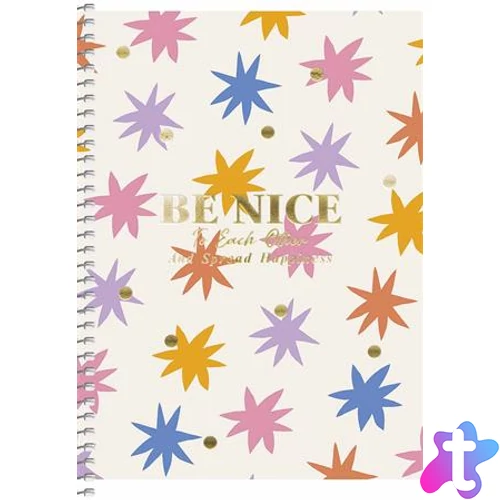 Spirálfüzet, A5, kockás, 80 lap, SHKOLYARYK, színes minták, vegyes