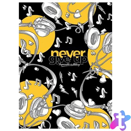 Füzet, tűzött, A5, vonalas, 80 lap, SHKOLYARYK "Never give up", vegyes