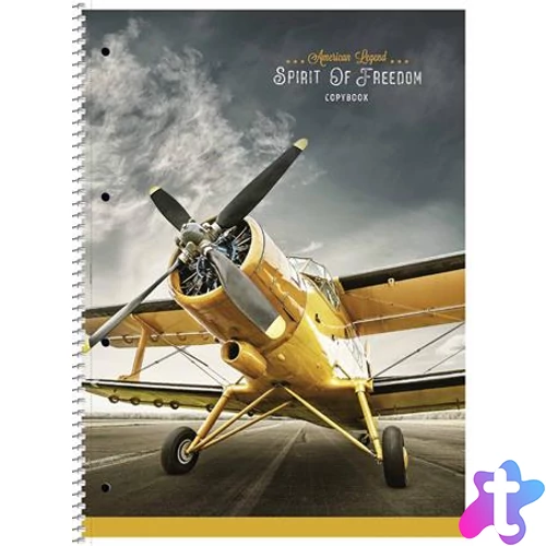 Spirálfüzet, A4+, vonalas, 80 lap, SHKOLYARYK "Spirit of Freedom", vegyes