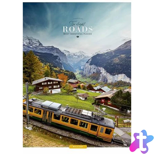 Füzet, tűzött, A4, kockás, 40 lap, SHKOLYARYK "The Elegant Roads", vegyes
