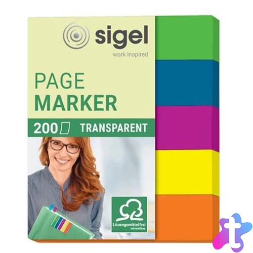 Jelölőcímke, műanyag, 5x40 lap, 12x50 mm, SIGEL "615", vegyes szín