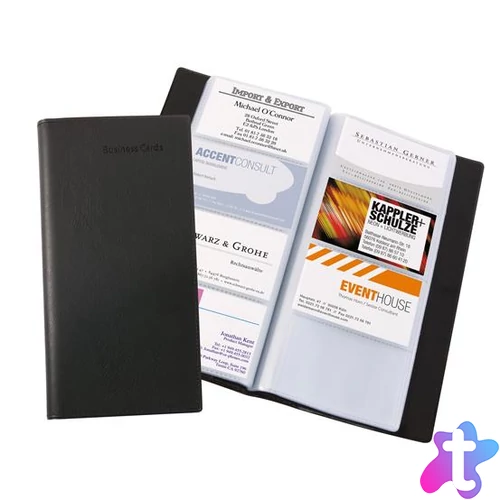 Névjegytartó, műbőr, 192 db-os, SIGEL, fekete