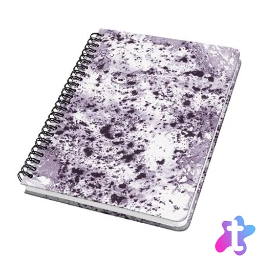 Spirálfüzet, 162x215 mm, pontrácsos, 60 lap, keményfedeles, SIGEL "Jolie", Violet Marble
