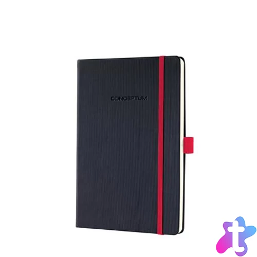 Jegyzetfüzet, exkluzív, A5, kockás, 97 lap, keményfedeles, SIGEL "Conceptum Red Edition", fekete-piros