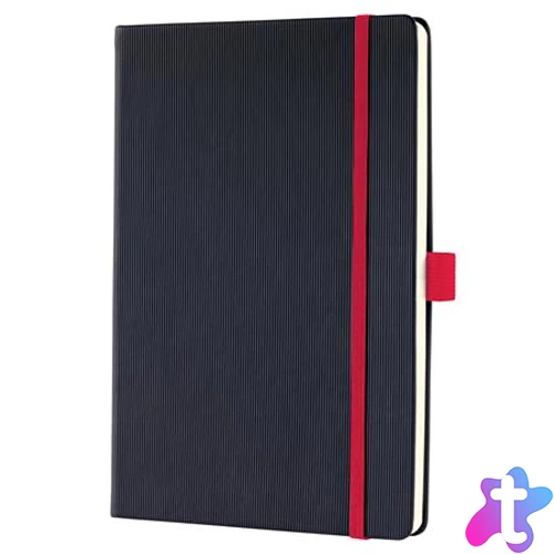 Jegyzetfüzet, exkluzív, A5, vonalas, 97 lap, keményfedeles, SIGEL "Conceptum Red Edition", fekete-piros
