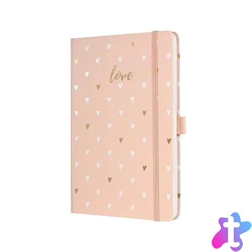 Jegyzetfüzet, exkluzív, 135x203 mm, vonalas, 87 lap, keményfedeles, SIGEL "Jolie", Rose Love