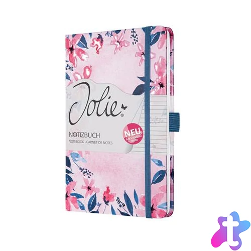 Jegyzetfüzet, exkluzív, 135x203 mm, vonalas, 87 lap, keményfedeles, SIGEL "Jolie", Loose Florals Olive