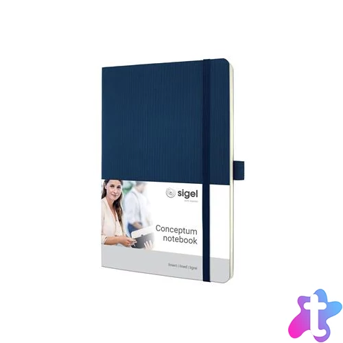 Jegyzetfüzet, exkluzív, A5, vonalas, 97 lap, puhafedeles, SIGEL "Conceptum", éjkék