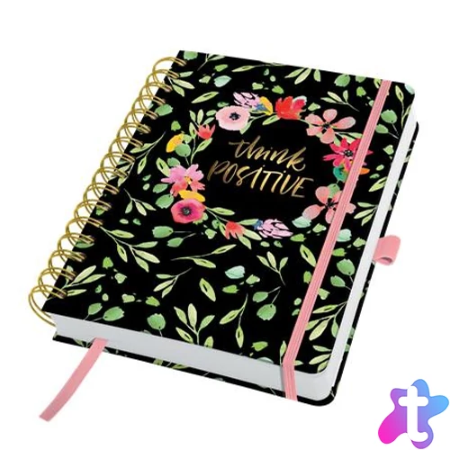 Naptár, A5, heti, dátumozatlan, kemény borító, SIGEL "Jolie", Flower Love