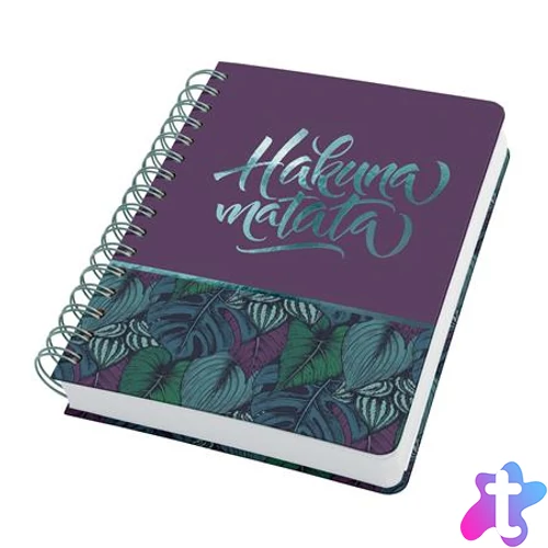 Spirálfüzet, 168x215 mm, pontrácsos, 120 lap, keményfedeles, SIGEL "Jolie", Jungle Dreams