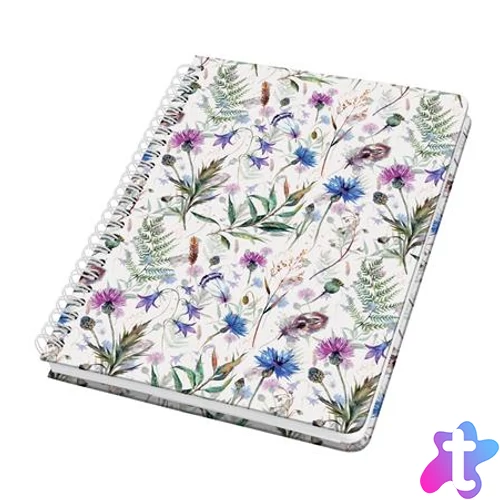 Spirálfüzet, 162x215 mm, pontrácsos, 60 lap, keményfedeles, SIGEL "Jolie", Misty Meadows