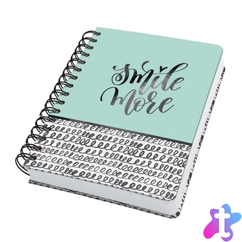 Spirálfüzet, 168x215 mm, pontrácsos, 120 lap, keményfedeles, SIGEL "Jolie", Curly Mint