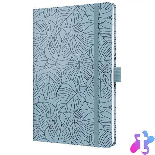 Jegyzetfüzet, exkluzív, 135x203 mm, vonalas, 87 lap, keményfedeles, SIGEL "Jolie", Blue Monstera