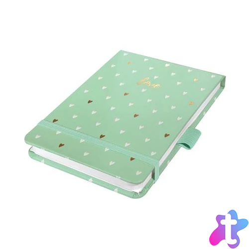 Jegyzetfüzet, exkluzív, 110x79 mm, pontrácsos, 79 lap, keményfedeles, SIGEL "Jolie" Mint Love