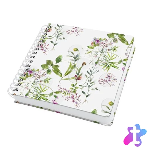 Spirálfüzet, 234x215 mm, sima, 120 lap, keményfedeles, SIGEL "Jolie Fairytale Garden"