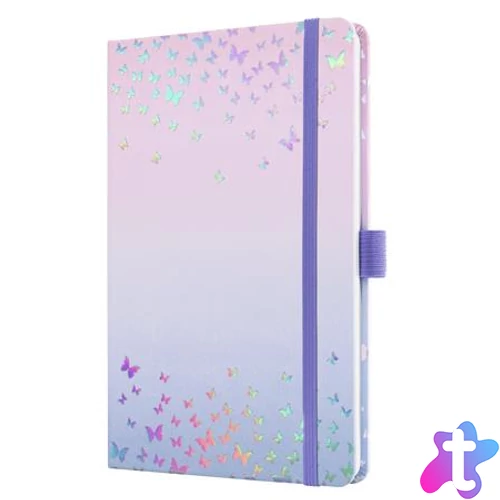Naptár, A5, heti, 2026, kemény borító, SIGEL "Jolie", Butterfly Confetti Candy