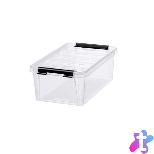 Műanyag tárolódoboz, 3,6 liter, fekete fogantyúkkal, SMARTSTORE "Classic 5", átlátszó