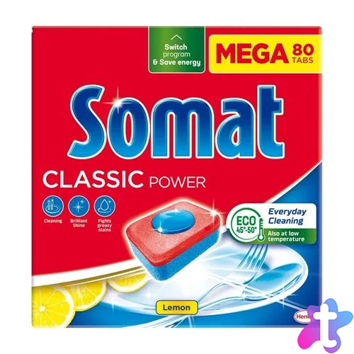 Mosogatógéptabletta, 80 db, SOMAT "Classic", lemon