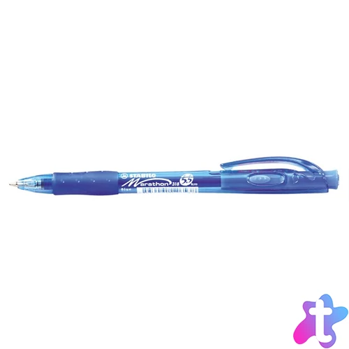 Golyóstoll, 0,38 mm, nyomógombos, STABILO "Marathon", kék
