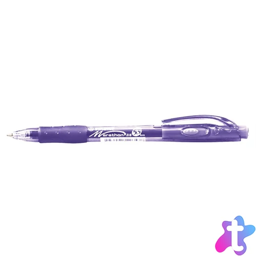 Golyóstoll, 0,38 mm, nyomógombos, STABILO "Marathon", lila