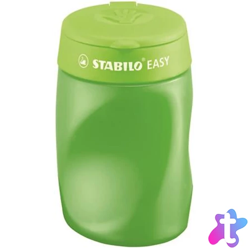 Hegyező, háromlyukú, tartályos, jobbkezes, STABILO "Easy", zöld