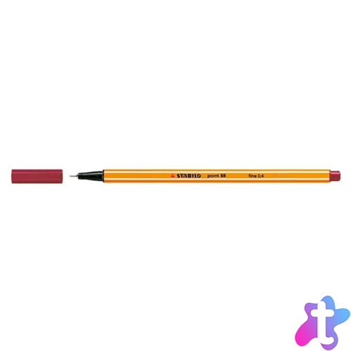 Tűfilc, 0,4 mm, STABILO "Point 88", karmazsin bordó