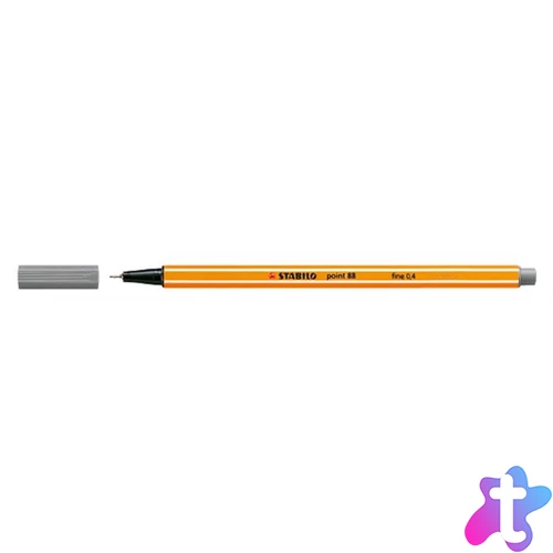 Tűfilc, 0,4 mm, STABILO "Point 88", szürke
