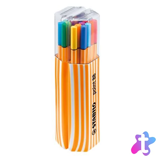 Tűfilc készlet, 0,4 mm, STABILO "Point 88 Twin Pack", 20 különböző szín
