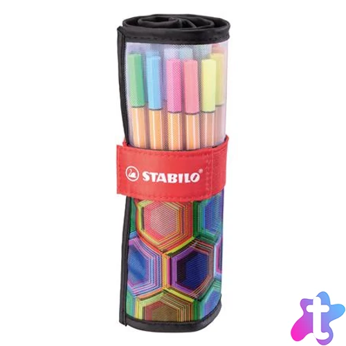 Tűfilc készlet, 0,4 mm, STABILO "Point 88 ARTY", 25 különböző szín