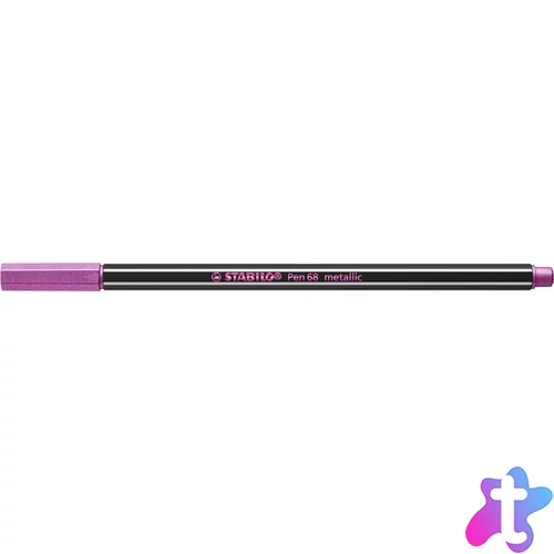 Filctoll, 1,4 mm, STABILO "Pen 68 metallic", metál rózsaszín