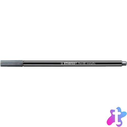 Filctoll, 1,4 mm, STABILO "Pen 68 metallic", ezüst