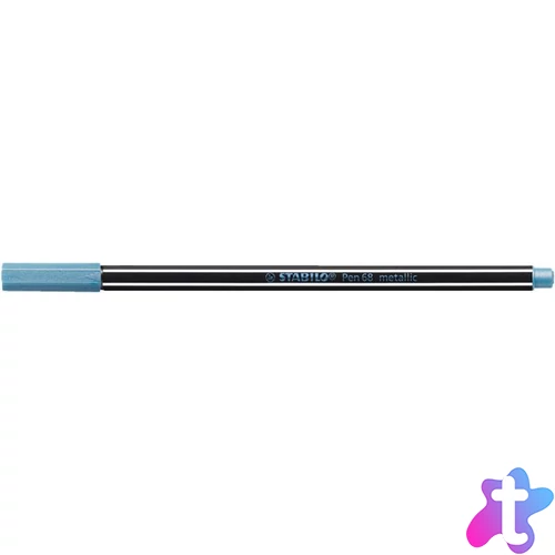 Filctoll, 1,4 mm, STABILO "Pen 68 metallic", metálkék