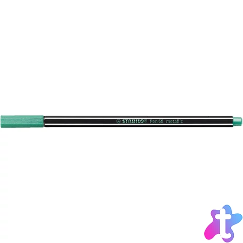 Filctoll, 1,4 mm, STABILO "Pen 68 metallic", metálzöld