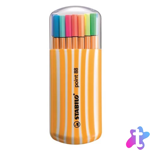 Tűfilc készlet, 0,4 mm, STABILO "Point 88 Zebrui", 15+5 különböző szín