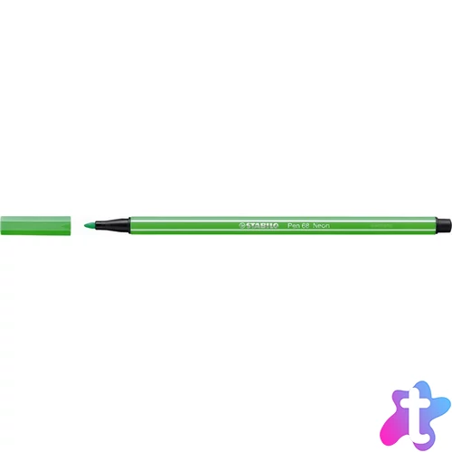 Filctoll, 1 mm, STABILO "Pen 68", neon zöld