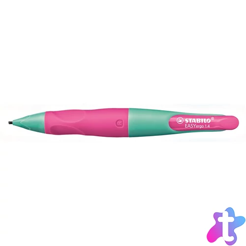 Nyomósirón, 1,4 mm, jobbkezes, STABILO "EasyErgo Start", türkiz/rózsaszín