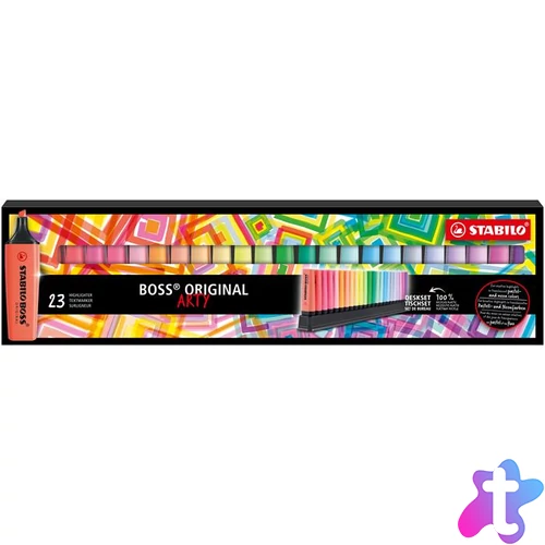 Szövegkiemelő készlet, 2-5 mm, STABILO "BOSS original Arty", 23 különböző szín