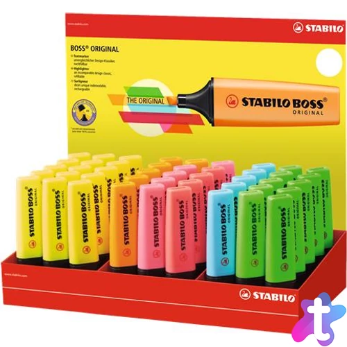 Szövegkiemelő display, 2-5 mm, STABILO "BOSS", vegyes színek