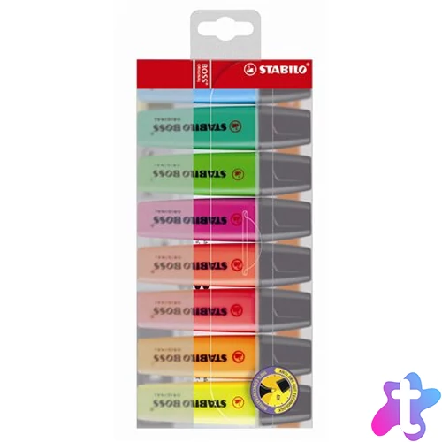 Szövegkiemelő készlet, 2-5 mm, STABILO "BOSS original", 8 különböző szín