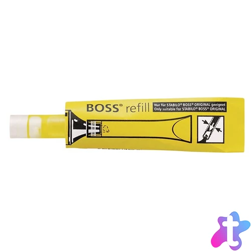 Utántöltő "Boss" szövegkiemelőhöz, STABILO "Boss", sárga