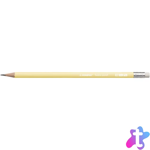 Grafitceruza radírral, HB, hatszögletű, STABILO "Swano Pastel", sárga